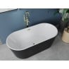 Mexen Luna baignoire autoportante 180 x 80 cm, blanche/noire, trop-plein doré - 52031808075-50