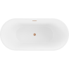 Baignoire indépendante Mexen Luna 180 x 80 cm, blanche/noire, évacuation en laiton brossé - 52031808075-65