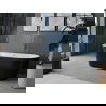 Baignoire Mexen Luna autoportante 170 x 80 cm, blanc/noir, évacuation en or brossé - 52031708075-55