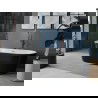 Baignoire autoportante Mexen Luna 170 x 80 cm, blanche/noire, trop-plein en laiton brossé - 52031708075-65