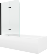 Baignoire rectangulaire Mexen Vega 180 x 80 cm avec tablier et paroi à 2 battants 100 cm, transparent, noir - 550118080X9010027?