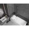 Mexen Next L paroi de baignoire à 1 vantail 50 x 150 cm, rayures, nickel brossé - 895-050-000-03-09-97