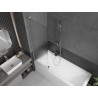 Mexen Next L paroi de baignoire 1 volet 60 x 150 cm, striée, nickel brossé - 895-060-000-03-09-97