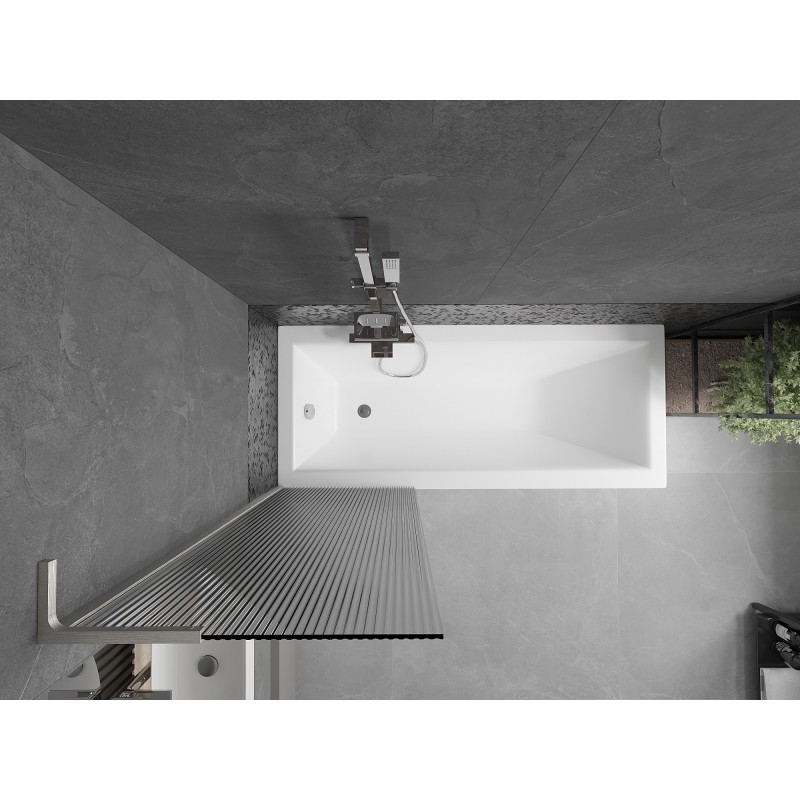 Mexen Next L paroi de baignoire 1 volet 60 x 150 cm, striée, nickel brossé - 895-060-000-03-09-97