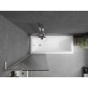 Mexen Next L paroi de baignoire 1 volet 60 x 150 cm, striée, nickel brossé - 895-060-000-03-09-97
