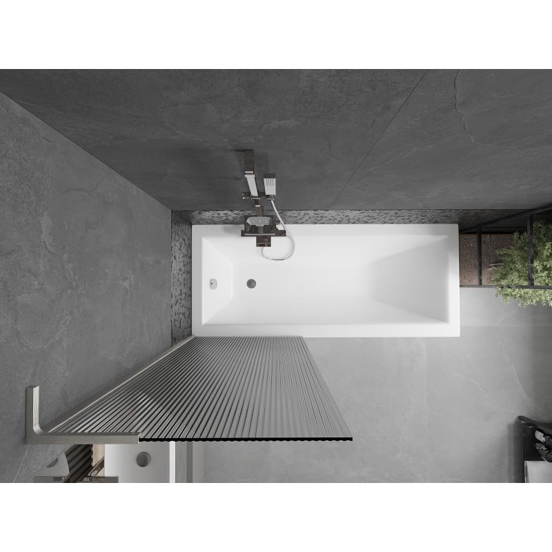 Mexen Next L paroi de baignoire 1-volet 70 x 150 cm, rayures, nickel brossé - 895-070-000-03-09-97