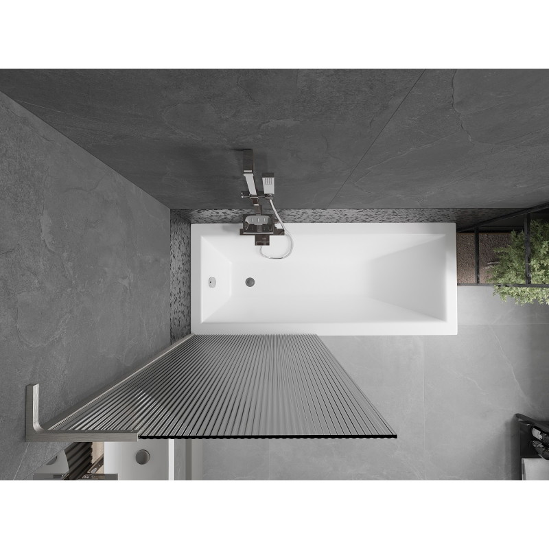 Mexen Next L paroi de baignoire pivotante 1 volet 80 x 150 cm, rayures, nickel brossé - 895-080-000-03-09-97