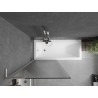 Mexen Next L paroi de baignoire pivotante 1 volet 80 x 150 cm, rayures, nickel brossé - 895-080-000-03-09-97