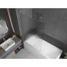 Mexen Next L paroi de douche à 1 volet 100 x 150 cm, rayures, nickel brossé - 895-100-000-03-09-97