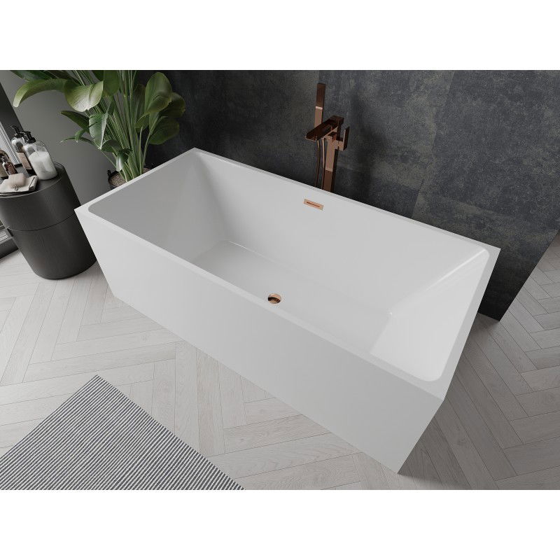 Mexen Nita baignoire autoportante 170 x 80 cm, blanche, trop-plein or rose - 52091708000-60