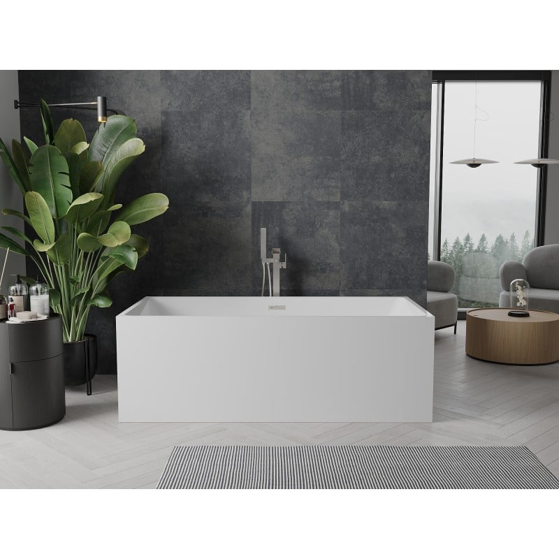 Mexen Nita baignoire autoportante 170 x 80 cm, blanche, trop-plein en nickel brossé - 52091708000-97