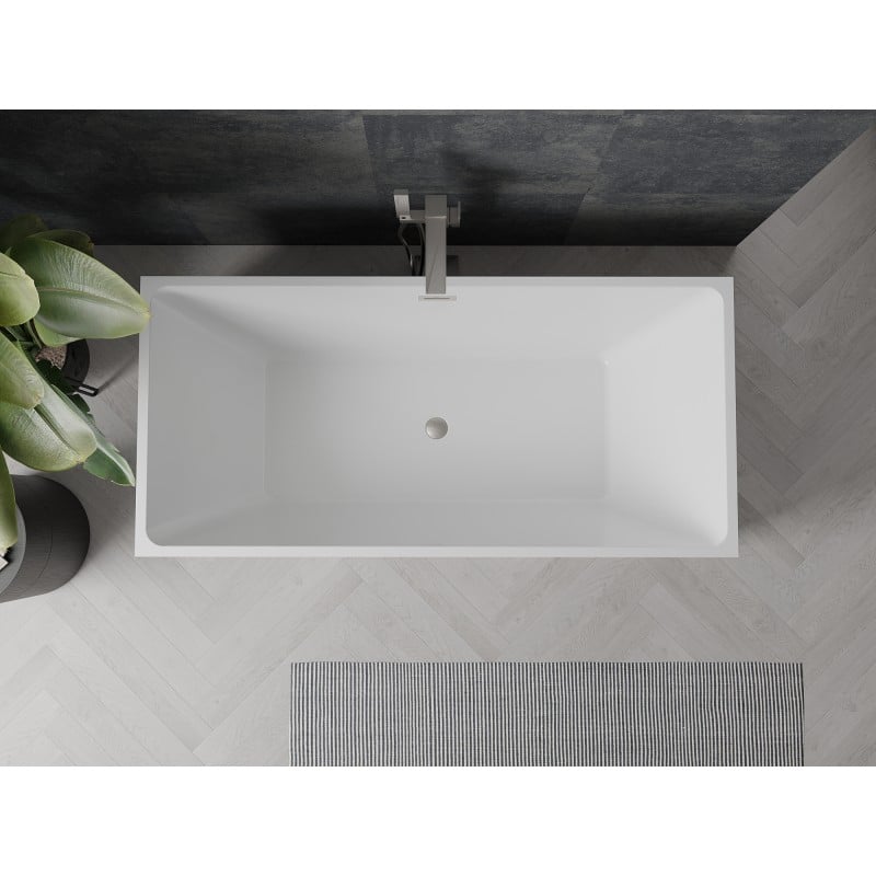 Mexen Nita baignoire autoportante 170 x 80 cm, blanche, trop-plein en nickel brossé - 52091708000-97