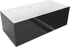 Baignoire autoportante Mexen Nita 170 x 80 cm, blanche/noire, trop-plein blanc - 52091708075-20