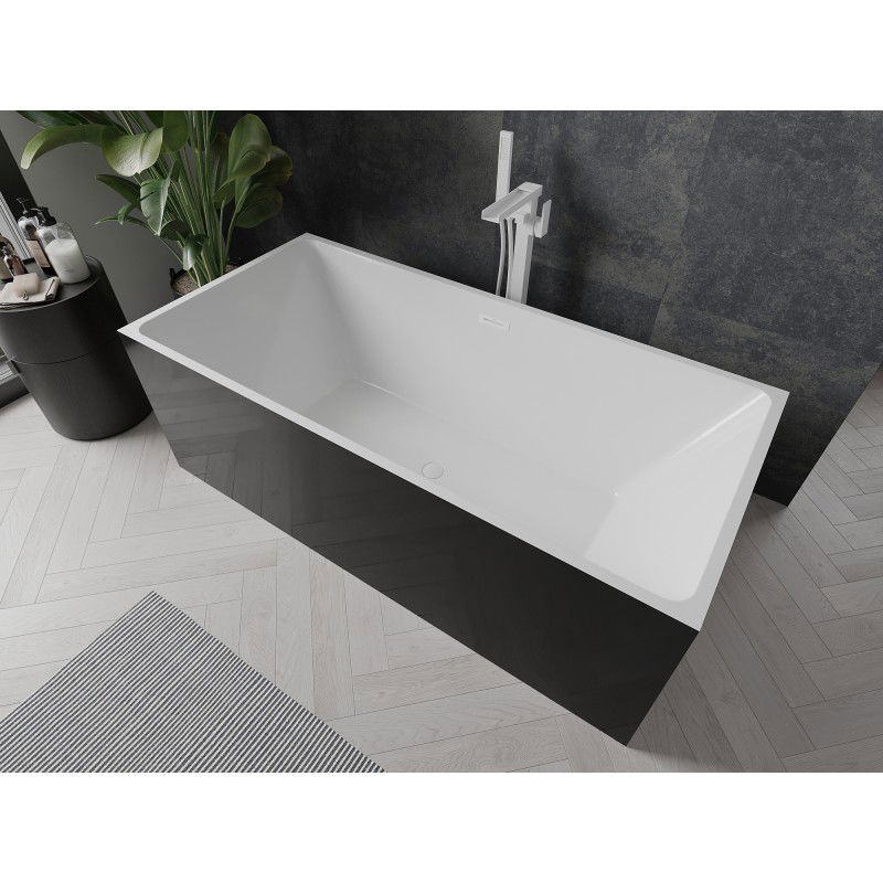 Mexen Nita baignoire autoportante 170 x 80 cm, blanc/noir, trop-plein blanc - 52091708075-20