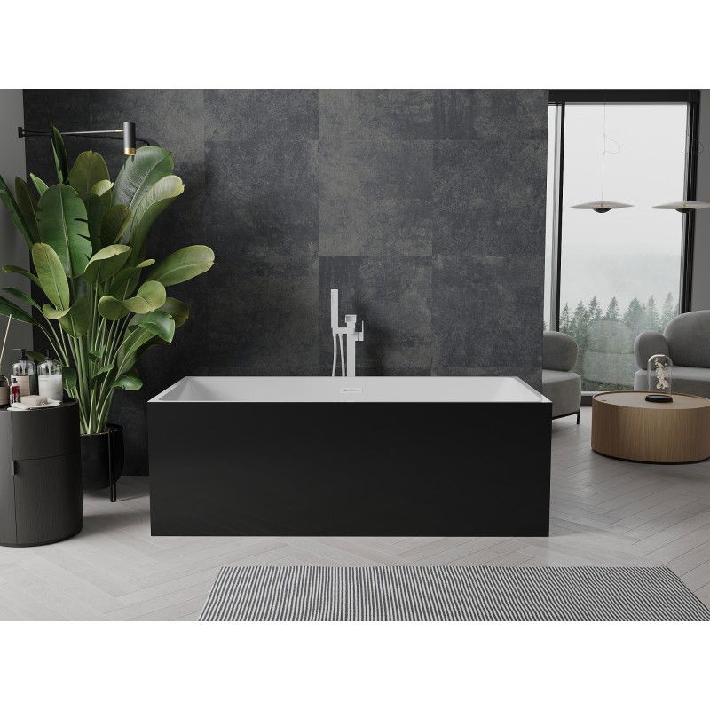 Mexen Nita baignoire autoportante 170 x 80 cm, blanc/noir, trop-plein blanc - 52091708075-20