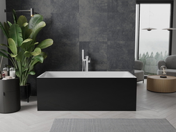 Baignoire autoportante Mexen Nita 170 x 80 cm, blanche/noire, trop-plein blanc - 52091708075-20