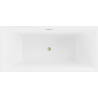 Baignoire Mexen Nita indépendante 170 x 80 cm, blanche/noire, évacuation en or brossé - 52091708075-55