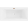 Mexen Nita baignoire autoportante 170 x 80 cm, blanche/noire, trop plein en or rose - 52091708075-60