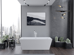 Baignoire Mexen Lita autoportante 170 x 75 cm, blanche, trop-plein blanc - 52121707500-20