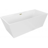 Baignoire îlot Mexen Lita 170 x 75 cm, blanche, trop plein doré - 52121707500-50