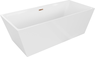 Baignoire autoportante Mexen Lita 170 x 75 cm, blanche, bec doré rose - 52121707500-60