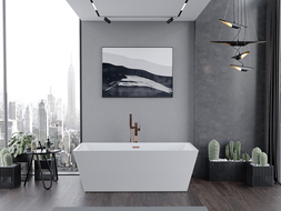 Mexen Lita baignoire autoportante 170 x 75 cm, blanche, trop-plein or rose - 52121707500-60