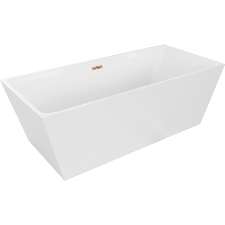 Baignoire indépendante Mexen Lita 170 x 75 cm, blanche, siphon en laiton brossé - 52121707500-65