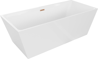 Baignoire indépendante Mexen Lita 170 x 75 cm, blanche, siphon en laiton brossé - 52121707500-65