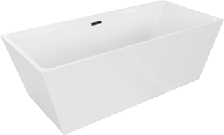 Baignoire Mexen Lita autoportante 170 x 75 cm, blanche, drainage noir - 52121707500-70