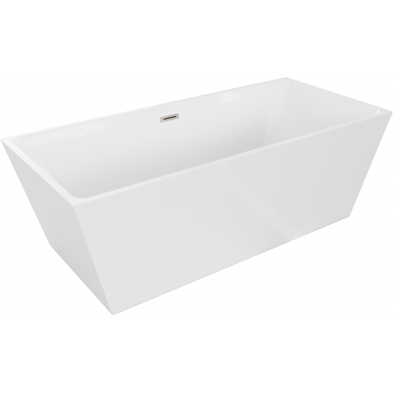 Baignoire Mexen Lita autoportante 170 x 75 cm, blanche, évacuation en nickel brossé - 52121707500-97