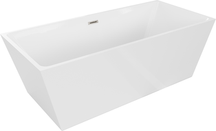 Baignoire Mexen Lita autoportante 170 x 75 cm, blanche, évacuation en nickel brossé - 52121707500-97