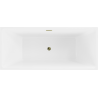 Bain autoportant Mexen Lita 170 x 75 cm, blanc/noir, évacuation dorée - 52121707575-50