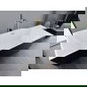 Bain autoportant Mexen Lita 170 x 75 cm, blanc/noir, évacuation dorée - 52121707575-50