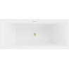 Baignoire Mexen Lita autoportante 170 x 75 cm, blanche/noire, évacuation en or brossé - 52121707575-55
