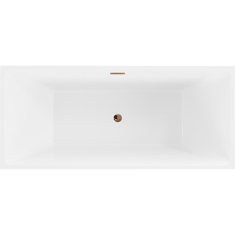 Mexen Lita baignoire autoportante 170 x 75 cm, blanche/noire, trop-plein or rose - 52121707575-60