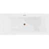 Mexen Lita baignoire autoportante 170 x 75 cm, blanche/noire, trop-plein or rose - 52121707575-60