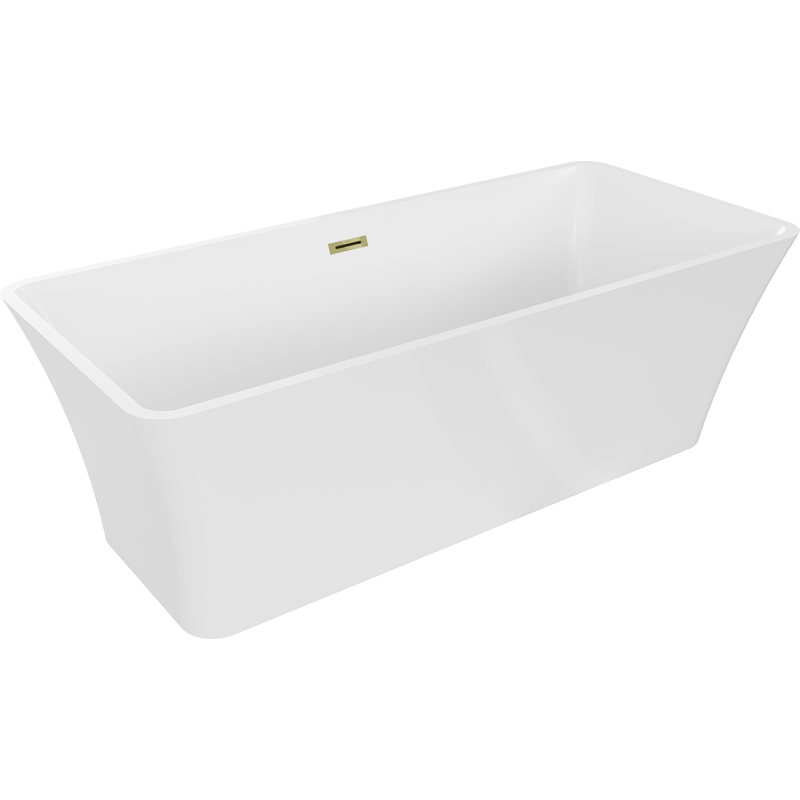 Baignoire autoportante Mexen Tonia 170 x 75 cm, blanche, trop-plein doré - 52171707500-50