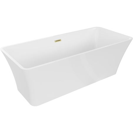 Mexen Tonia baignoire autonome 170 x 75 cm, blanche, trop-plein en or brossé - 52171707500-55