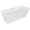 Mexen Tonia baignoire autoportante 170 x 75 cm, blanche, trop-plein doré brossé - 52171707500-55