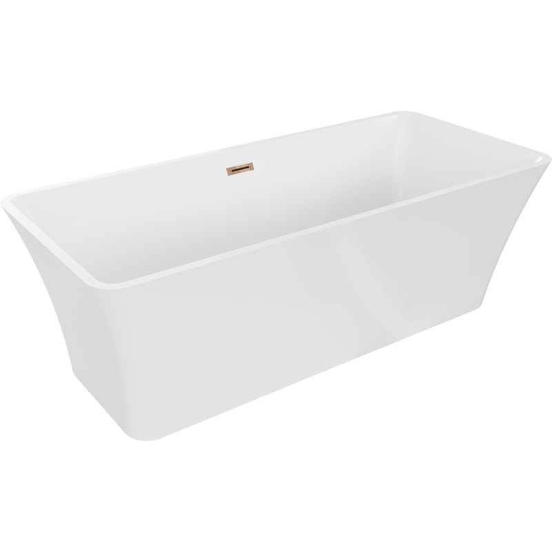 Baignoire Mexen Tonia autoportante 170 x 75 cm, blanche, trop-plein en or rose - 52171707500-60