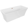 Baignoire Mexen Tonia autoportante 170 x 75 cm, blanche, trop-plein en or rose - 52171707500-60