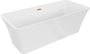 Baignoire Mexen Tonia autoportante 170 x 75 cm, blanche, évacuation en laiton brossé - 52171707500-65