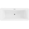 Baignoire autonome Mexen Tonia 170 x 75 cm, blanche, exutoire gris foncé brossé - 52171707500-66