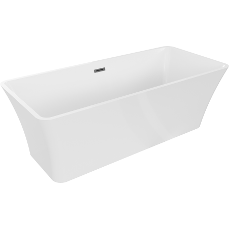 Baignoire autonome Mexen Tonia 170 x 75 cm, blanche, exutoire gris foncé brossé - 52171707500-66