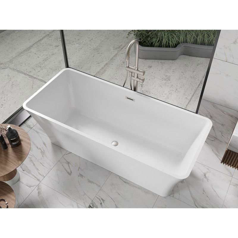 Mexen Tonia baignoire autoportante 170 x 75 cm, blanche, trop-plein nickel brossé - 52171707500-97