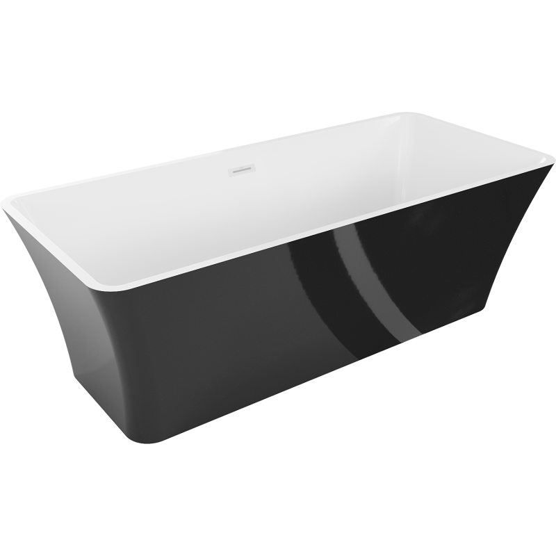 Mexen Tonia baignoire autoportante 170 x 75 cm, blanc/noir, trop-plein blanc - 52171707575-20