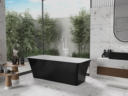 Baignoire Mexen Tonia autoportante 170 x 75 cm, blanche/noire, trop-plein blanc - 52171707575-20