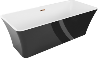 Mexen Tonia baignoire autoportante 170 x 75 cm, blanche/noire, trop-plein or rose - 52171707575-60