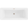 Baignoire Mexen Tonia autoportante 170 x 75 cm, blanche/noire, débordement en or rose - 52171707575-60