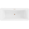 Baignoire Mexen Tonia autoportante 170 x 75 cm, blanche/noire, trop-plein en laiton brossé - 52171707575-65